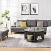 NicBex 4-Piece Industrial Style Round Coffee Table with Storage,2-Tier Wooden End Table,Center Table for Livng Room - 4 of 4
