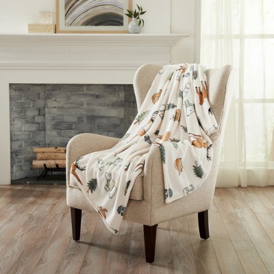 Great Bay Home Velvet Plush Fleece Holiday Printed Warm and Cozy Throw Blanket