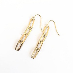 sanctuaire Flat Chain Drop Earrings Gold - 1 of 3