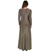 24seven Comfort Apparel Long Sleeve Scoop Neck Shimmery Fabric Maxi Dress - 3 of 4