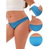INSPIRE CHIC Women's Low Waist Panties Hi-Cut Frill Trim Satin Full Coverage Briefs, Available in Plus Size - 3 of 4