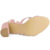 Allegra K Women's Open Toe Front Crisscross Chunky Heel Lace Ups Sandals - 4 of 4