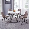 5pc Ramona Dining Set Marble Top White - Steve Silver Co.: Modern Upholstered Chairs, Pedestal Base, No Tools Assembly - image 3 of 4