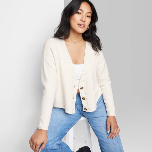 That Cozy Feeling Cream Knit Button-Up Cropped Cardigan