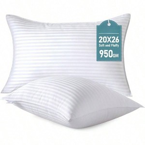 Standard Size Pillow Set of 2 - Fluffy Down Alternative , Breathable Cool for All Sleeping Positions, Machine Washable 20x26 - 1 of 4