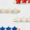 Americana Star Hair Clip Set 6pc - Red/White/Blue - 4 of 4