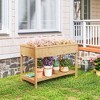Outsunny Wooden Raised Garden Bed with 8 Slots, Elevated Planter Box Stand with Open Shelf for Limited Garden Space to Grow Herbs, Vegetables - 2 of 4