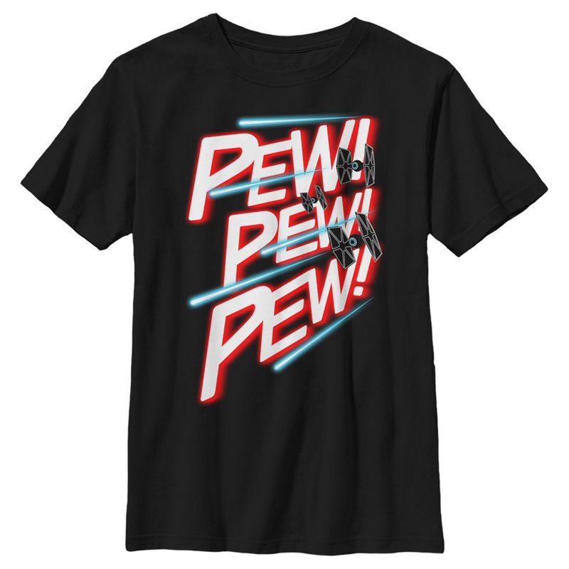 Boy's Star Wars: A New Hope TIE Fighter Pew Pew Pew T-Shirt, 1 of 6