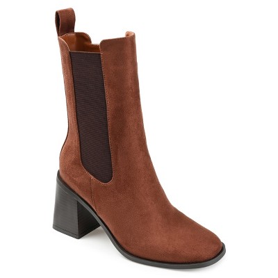 Journee Collection Womens Kaydia Square Toe Stacked High Ankle Booties