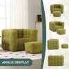 MOONMISS Square bean bag chairs with a footstool and high-density sponge-filled chair for the living room, bedroom and reception room,Olive Green - 4 of 4