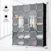 Costway DIY 30 Cube Portable Closet Storage Organizer Clothes Wardrobe Cabinet W/Doors - 2 of 4