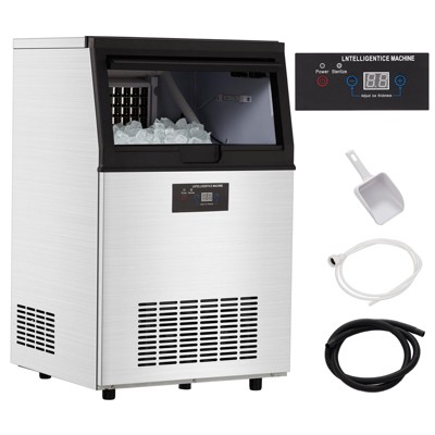 Commercial Ice Maker Machine 160lbs/24H, Stainless Steel Under Counter ice Machine with 40lbs Ice Storage Capacity