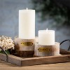 Text Pillar Holder Brown 2.25"H Wood Set of 3 - 3 of 3
