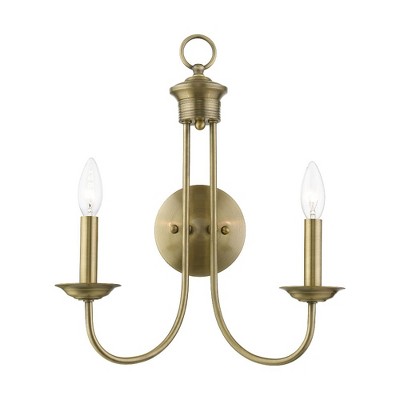 Livex Lighting Estate 2 - Light Wall Light in  Antique Brass