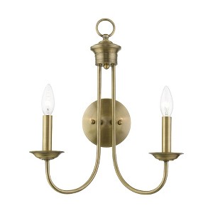 Livex Lighting Estate 2 - Light Wall Light in  Antique Brass - 1 of 1