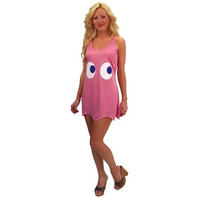 Seasonal Visions Pac-Man "Pinky" Pink Deluxe Costume Tank Dress Adult/Teen Standard