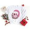S.W.Smiley Glitter Santa Hat - Women's Graphic Sweatshirt - 3 of 4