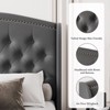 homfan Upholstered Bed Frame, Wingback Headboard, Velvet Platform Bed, Button Tufted Design, No Box Spring Needed - 4 of 4