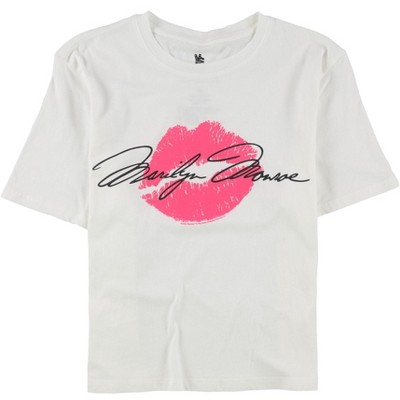 Junk Food Womens Cropped Marilyn Kiss Graphic T-Shirt