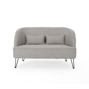 NicBex Small Modern Loveseat Sofa Upholstered Comfy Fabric 2 Seater Couch with Metal Legs for Living Room,Apartment - 1 of 4