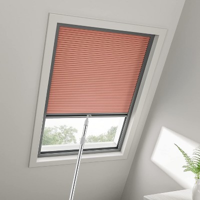 Cordless Skylight Shades Light Filtering (Red, 12-51 Wide and 12-74 High)