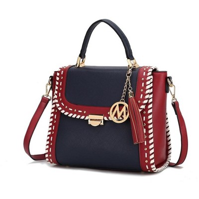 MKF Collection Flora Vegan Leather Satchel Handbag with Functional Design by Mia K