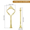 Unique Bargains Detachable Plate Hardware Crown Shape 3-Tiers Cake Stand Handles 2 Sets - 2 of 4