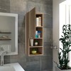 Vynxaria Bathroom Cabinet with Single Door, Two Interior Shelves, and Two External Shelves, Stylish and Functional in Black Finish - 2 of 4