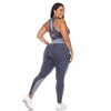 Plus Size Cut Out Back Mesh Sports Bra & Leggings Set - White Mark - 4 of 4