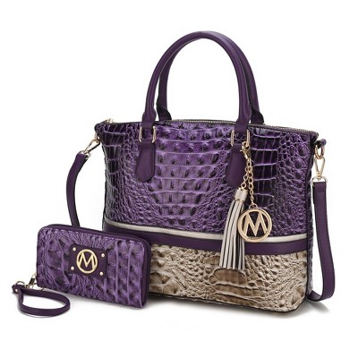 MKF Collection Autumn Crocodile Skin Tote Bag with Wallet by Mia K