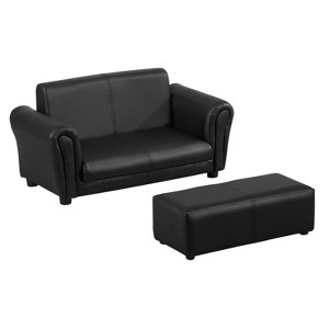 Qaba Kids Sofa Set with Footstool for Toddlers and Babies, Kids Couch for Playroom, Nursery, Living Room, Bedroom Furniture - 1 of 4