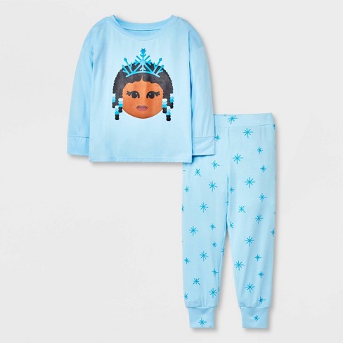 Elle Olivia Toddler Girls 2pc Frost Pajama Set Blue 18m Target