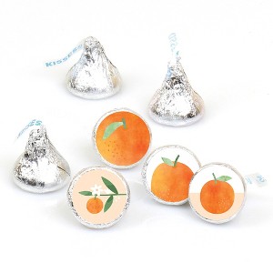 Big Dot of Happiness Little Clementine - Orange Citrus Baby Shower or Birthday Party Round Candy Sticker Labels Fits Chocolate Candy 108 Ct - 1 of 4