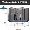 SUGIFT 10FT Outdoor Trampoline with Safety Net, 680 lb Capacity, High Strength Springs, Padded Cover & Ladder – Perfect for Kids & Family Fun - 2 of 4