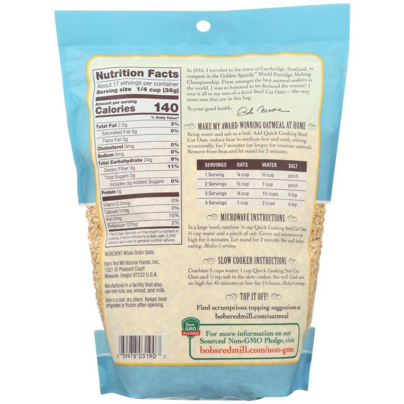 Bob's Red Mill Quick Cooking Steel Cut Oats - Case of 4/22 oz, 3 of 8
