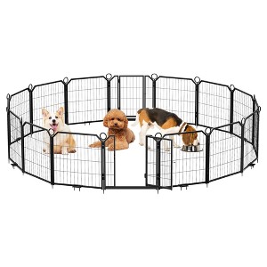 Dog Playpen Portable, Height Adjustable with Gate, Easy to Store, Customizable Layout for Indoor, Yard, RV Camping，Fence partition - 1 of 4