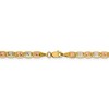 Black Bow Jewelry 2.75mm 14k Gold Tri-Color Solid Fancy Pave Anchor Chain Bracelet - 3 of 4
