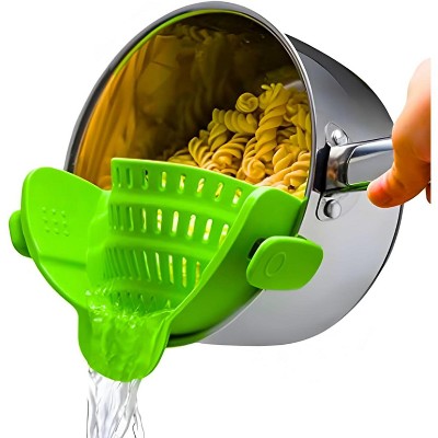 Collapsible Silicone Pasta Strainer and Kitchen Gadget for Cooking