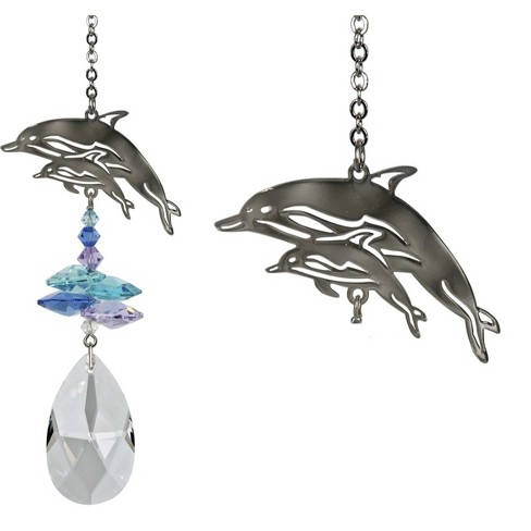 Woodstock Wind Chimes Woodstock Rainbow Makers Collection, Crystal Fantasy, 4.5'' Dolphins Crystal Suncatcher CFDO - image 1 of 4