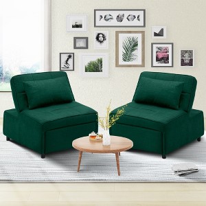 Ainfox 2 PCS 3 in 1 Folding Armless Sofa Bed - 1 of 3
