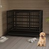 Large Heavy Duty Dog Crate, Metal Dog Cage Kennel Portable Crate Indoor/Outdoor with Double Door Lockable Wheels - 3 of 4