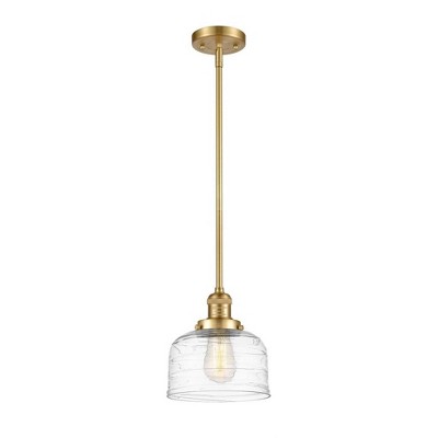 Bell - 1 Light Stem Hung Mini Pendant In Industrial Style-10 Inches Tall and 8 Inches Wide
