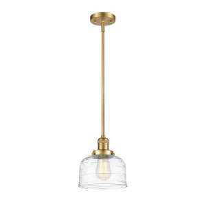 Bell - 1 Light Stem Hung Mini Pendant In Industrial Style-10 Inches Tall and 8 Inches Wide - 1 of 1