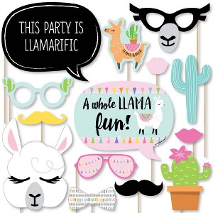 Big Dot of Happiness Whole Llama Fun - Llama Fiesta Baby Shower or Birthday Party Photo Booth Props Kit - 20 Count - 1 of 4