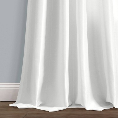 Elegant White Faux Silk 84" Rod Pocket Light-Filtering Curtain Panel