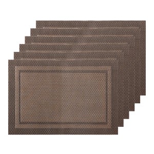 Unique Bargains Dining Room Heat-resistant Modern PVC Placemats 18 x 12 Inches 6 Pcs - 1 of 4