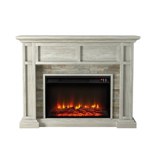 48" Vintage Freestanding Electric Fireplace Light Gray - Festivo - 1 of 4