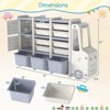 Costway Kids Toy Storage Organizer with 2 Cabinets & 11 Removable Bins for Playroom,Bedroom - 3 of 4