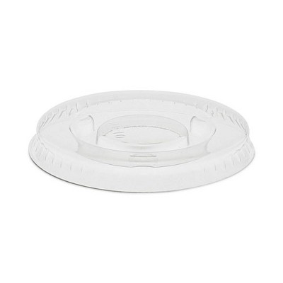 Pactiv Evergreen Plastic Portion Cup Lid, Fits 0.5 oz to 1 oz Cups, Clear, 100/Sleeve, 25 Sleeves/Carton