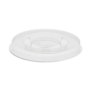 Pactiv Evergreen Plastic Portion Cup Lid, Fits 0.5 oz to 1 oz Cups, Clear, 100/Sleeve, 25 Sleeves/Carton - 1 of 4